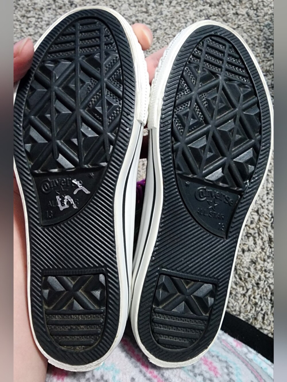 Rare Chuck Taylor All Star X-Hi Knee High  Converse Sneakers Gray/Purple Laces - Picture 10 of 12